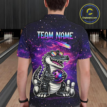Load image into Gallery viewer, Custom Funny Galaxy Alligator Bowling Jersey for Men Bowling Tournament Polo &amp; 1/4 Zip Bowling Team Shirts HNT218