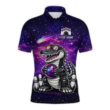 Load image into Gallery viewer, Custom Funny Galaxy Alligator Bowling Jersey for Men Bowling Tournament Polo &amp; 1/4 Zip Bowling Team Shirts HNT218