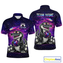 Load image into Gallery viewer, Custom Funny Galaxy Alligator Bowling Jersey for Men Bowling Tournament Polo &amp; 1/4 Zip Bowling Team Shirts HNT218