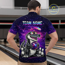Load image into Gallery viewer, Custom Funny Galaxy Alligator Bowling Jersey for Men Bowling Tournament Polo &amp; 1/4 Zip Bowling Team Shirts HNT218