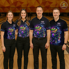 Load image into Gallery viewer, Custom Neon Funny Alligator Bowling Jersey for Women Bowling Tournament Polo &amp; 1/4 Zip Bowling Team Shirts HNT219