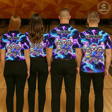 Load image into Gallery viewer, Custom Funny Sloth Bowling Jersey for Women Purple Blue Neon Bowling Team Shirts Bowling League HNT307