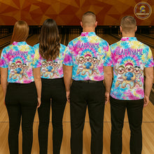 Load image into Gallery viewer, Custom Funny Sloth Bowling Jersey for Men Tropical Tie-Dye Bowling Team Shirts Bowling League HNT306