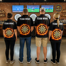 Load image into Gallery viewer, Custom Flame US Flag Darts Shirt for Men Darts Team Jerseys Dart Tourament Polo &amp; 1/4 Zip NNT115