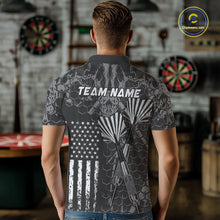Load image into Gallery viewer, Custom US Flag Darts Shirt for Men Darts Team Jerseys Dart Tourament Polo &amp; 1/4 Zip NNT113