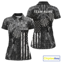 Load image into Gallery viewer, Custom US Flag Darts Shirt for Women Darts Team Jerseys Dart Tourament Polo &amp; 1/4 Zip NNT113