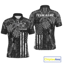 Load image into Gallery viewer, Custom US Flag Darts Shirt for Men Darts Team Jerseys Dart Tourament Polo &amp; 1/4 Zip NNT113