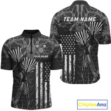 Load image into Gallery viewer, Custom US Flag Darts Shirt for Men Darts Team Jerseys Dart Tourament Polo &amp; 1/4 Zip NNT113