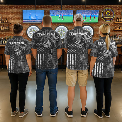 Custom US Flag Darts Shirt for Women Darts Team Jerseys Dart Tournament Polo & 1/4 Zip NNT113
