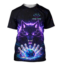 Load image into Gallery viewer, Custom Galaxy Wolf Bowling Shirts for Men Women Bowling Tournament Bowling Team Shirts HNT220
