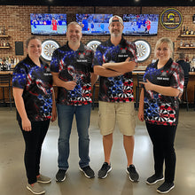 Load image into Gallery viewer, Custom US Flag Aim Shoot Swear Repeat Darts Shirt for Women Darts Team Jerseys Polo &amp; 1/4 Zip NNT114