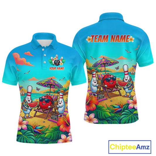 Custom Summer Bowling Jersey for Men Unisex Bowling Shirts for Team Polo & 1/4 Zip HNT243