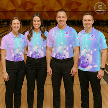 Load image into Gallery viewer, Custom Neon Butterfly Bowling Jersey for Women Bowling Team Shirts Bowling League Polo &amp; 1/4 Zip HNT172