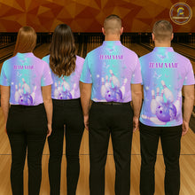 Load image into Gallery viewer, Custom Neon Butterfly Bowling Jersey for Women Bowling Team Shirts Bowling League Polo &amp; 1/4 Zip HNT172