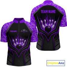 Load image into Gallery viewer, Purple and black sports jersey with hand design and customizable text on a white background