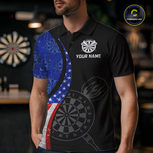 Load image into Gallery viewer, Custom US Flag Dart Shirt For Men, Patriotic Dart Jersey Dart Tourament Retro Darts Board NNT117