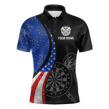 Load image into Gallery viewer, Custom US Flag Dart Shirt For Men, Patriotic Dart Jersey Dart Tourament Retro Darts Board NNT117