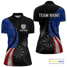 Load image into Gallery viewer, Custom US Flag Dart Shirt For Women, Patriotic Dart Jersey Dart Tourament Retro Darts Board NNT117