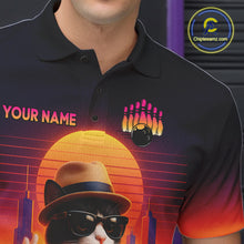 Load image into Gallery viewer, Custom Funny Cat Bowling Jersey for Men Bowling Uniform Bowling Team Shirts Polo &amp; 1/4 Zip HNT196