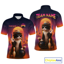 Load image into Gallery viewer, Custom Funny Cat Bowling Jersey for Men Bowling Uniform Bowling Team Shirts Polo &amp; 1/4 Zip HNT196