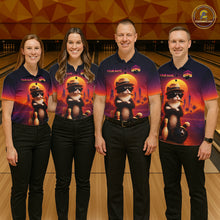 Load image into Gallery viewer, Custom Funny Cat Bowling Jersey for Women Bowling League Bowling Team Shirts Polo &amp; 1/4 Zip HNT197