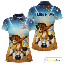 Load image into Gallery viewer, Funny Horse Bowling Jersey for Women Custom Bowling Team Shirts Bowling League Polo &amp; 1/4 Zip HNT182