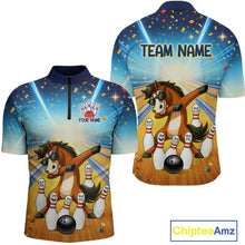 Load image into Gallery viewer, Funny Horse Bowling Jersey for Men Custom Bowling Team Shirts Bowling League Polo &amp; 1/4 Zip HNT182