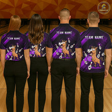Load image into Gallery viewer, Custom Purple Funny Horse Bowling Jersey for Men Bowling Team Shirts Bowling Tournament HNT184