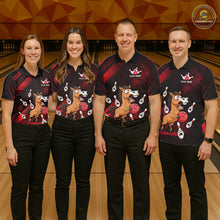 Load image into Gallery viewer, Custom Red Funny Horse Bowling Jersey for Women Bowling Team Shirts Bowling Tournament HNT184