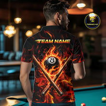 Load image into Gallery viewer, Person wearing a shirt with a fiery design and 'Team Name' text in a bar setting.