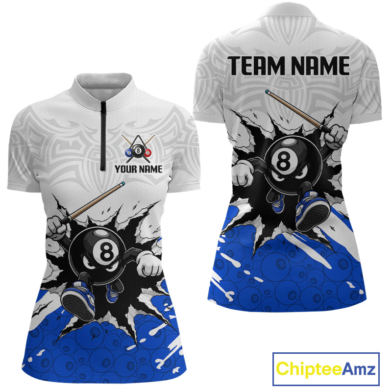 Customizable polo shirt with 8-ball design on a white background, featuring 'Chiptee Amz' branding.