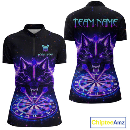Custom Galaxy Thunder Wolf Darts Board Dart Shirts For Women Darts Team Jerseys Dart League NNT150
