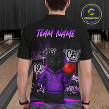 Load image into Gallery viewer, Custom Funny Black Cat Bowling Jersey for Men Bowling League Bowling Team Shirts HN289