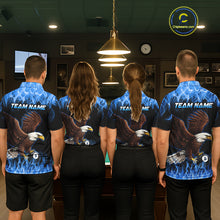 Load image into Gallery viewer, Custom Blue Flame Eagle 8 Ball Billiard Shirts for Men Billiard League Billiard Team Shirts NNT107