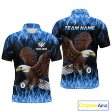 Load image into Gallery viewer, Custom Blue Flame Eagle 8 Ball Billiard Shirts for Men Billiard League Billiard Team Shirts NNT107