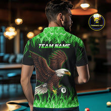 Load image into Gallery viewer, Custom Green Flame Eagle 8 Ball Billiard Shirts for Men Billiard League Billiard Team Shirts NNT107