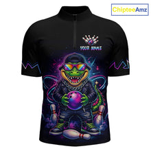 Load image into Gallery viewer, Custom Funny Neon Alligator Bowling Jersey for Men Bowling League Bowling Team Shirts HN294