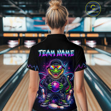 Load image into Gallery viewer, Custom Funny Neon Alligator Bowling Jersey for Women Bowling League Bowling Team Shirts HN294