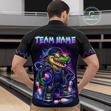 Load image into Gallery viewer, Funny Neon Alligator Custom Bowling Jersey for Men Bowling League Bowling Team Shirts HN295
