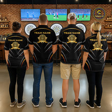 Load image into Gallery viewer, Black and Gold Dartboard Custom Dart Shirts For Women Polo &amp; 1/4 Zip Dart Jersey Team NNT122