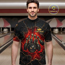 Load image into Gallery viewer, Custom Cracked Angry Bowling Shirts for Men Bowling Team Jersey Bowling League HNT298
