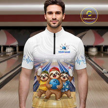 Load image into Gallery viewer, Custom Funny Sloth Bowling Shirt for Men Bowling Team Jersey Bowling League Bowling Cloth HNT299