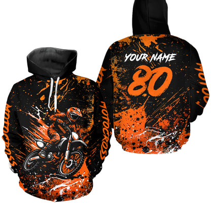Custom Orange Motocross Hoodie Jersey for Kid Men Women Dirt Bike Racing Motorcycle Hoodie HOT34