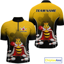 Load image into Gallery viewer, Custom King Bee Bowling Jersey for Men Bowling Team Shirts Bowling Polo &amp; 1/4 Zip HNT266