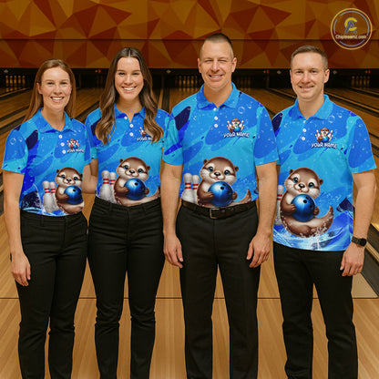 Custom Funny Otte Bowling Jersey for Men Bowling Team Shirts Bowling Gifts Polo & 1/4 Zip HNT269