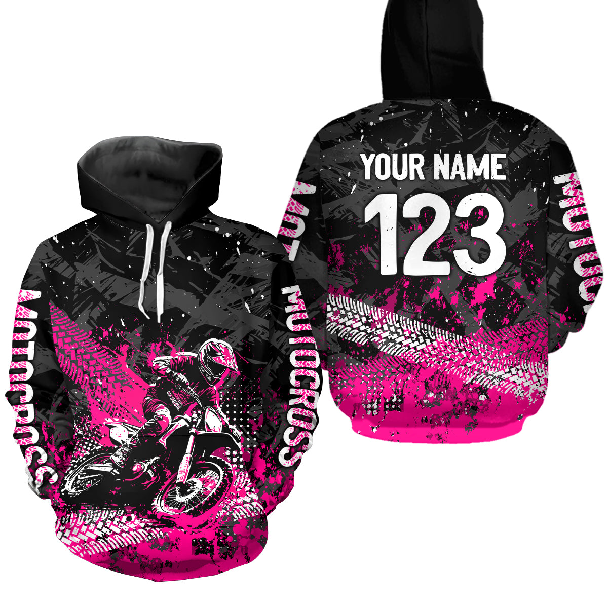 Custom Pink Motocross Jersey Hoodie Kid Men Women Youth Dirt Bike Motorcycle Hoodie HOT37