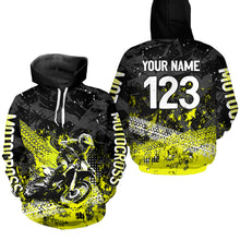 Load image into Gallery viewer, Custom Yellow Motocross Jersey Hoodie Kid Men Women Youth Dirt Bike Motorcycle Hoodie HOT37