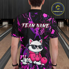 Load image into Gallery viewer, Custom Funny Cat Bowling Bowling Jersey for Men Bowling Team Shirts Polo &amp; 1/4 Zip HNT194