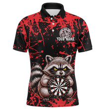 Load image into Gallery viewer, Custom Red Raccoon Funny Dart Shirt Dart Team Jersey for Men Dartboard Polo &amp; 1/4 Zip Shirts NNT170