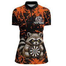Load image into Gallery viewer, Custom Orange Raccoon Funny Dart Shirt Dart Team Jersey for Women Dartboard Polo &amp; 1/4 Zip Shirts NNT170